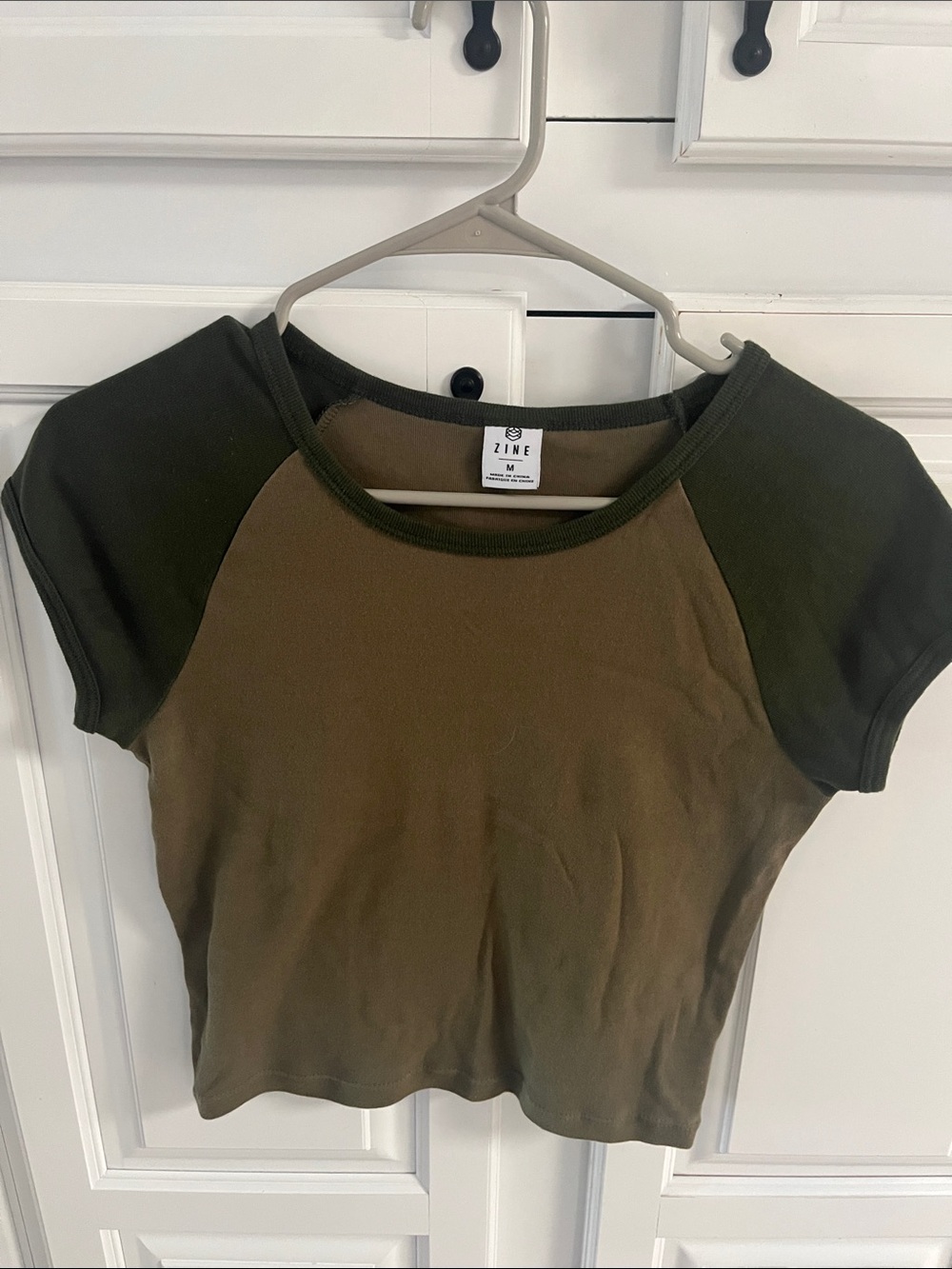 Zine Clothing Olive and Dark Olive Raglan Tee